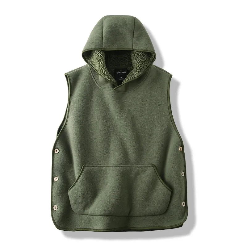 Black Oak Fleece Hooded Vest