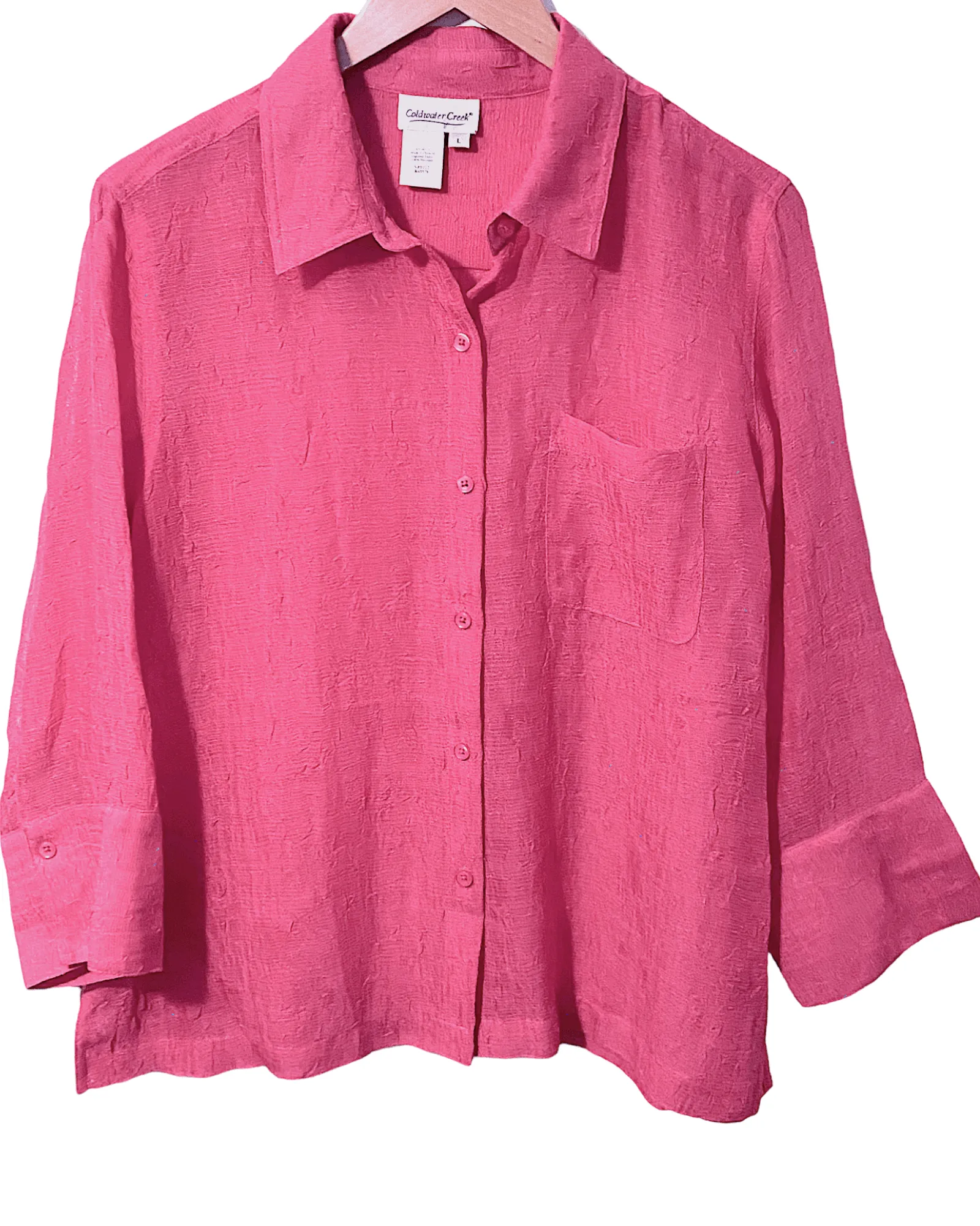 Cool Summer Hibiscus Button-down Crinkle Shirt