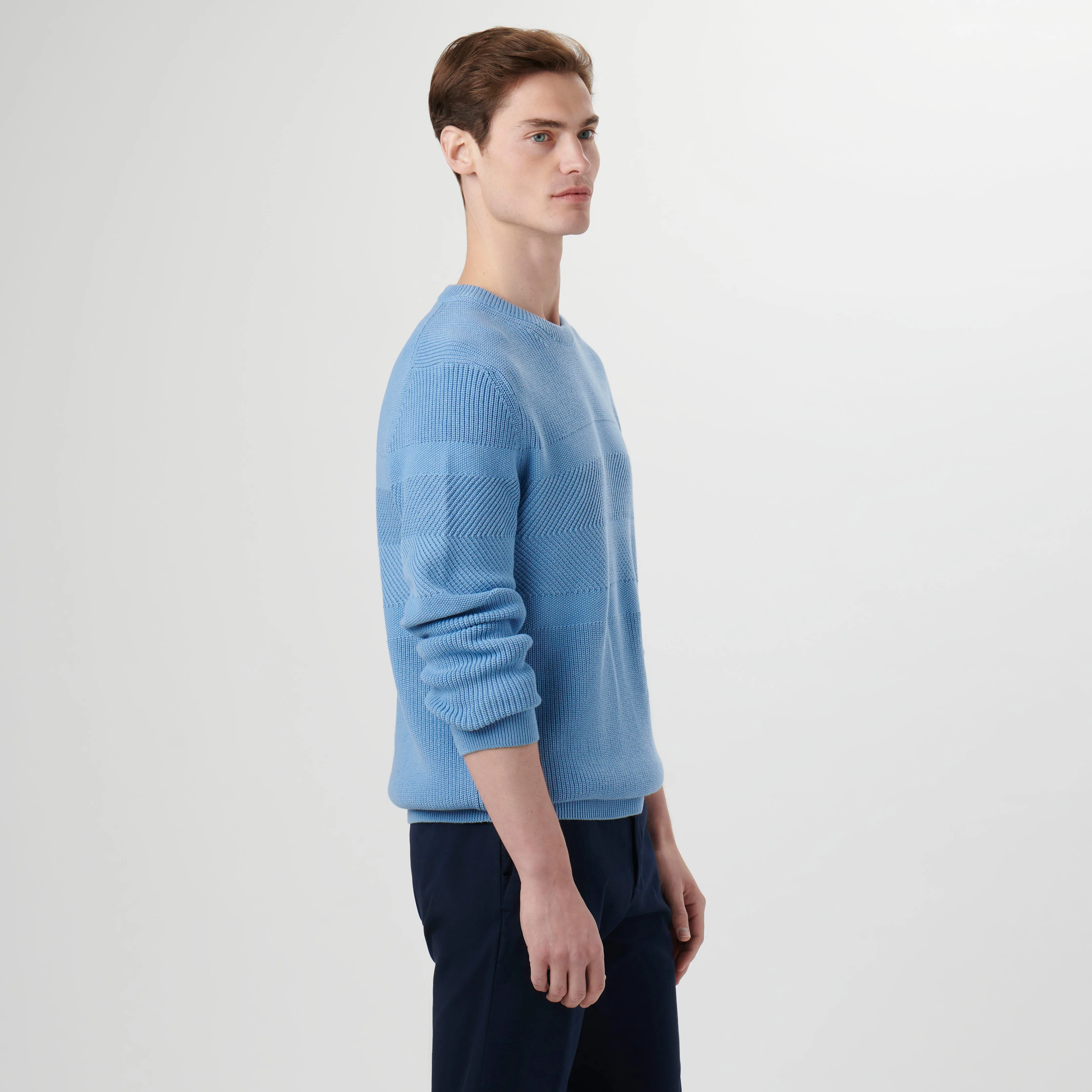 Fisherman Stitch Crew Neck Sweater