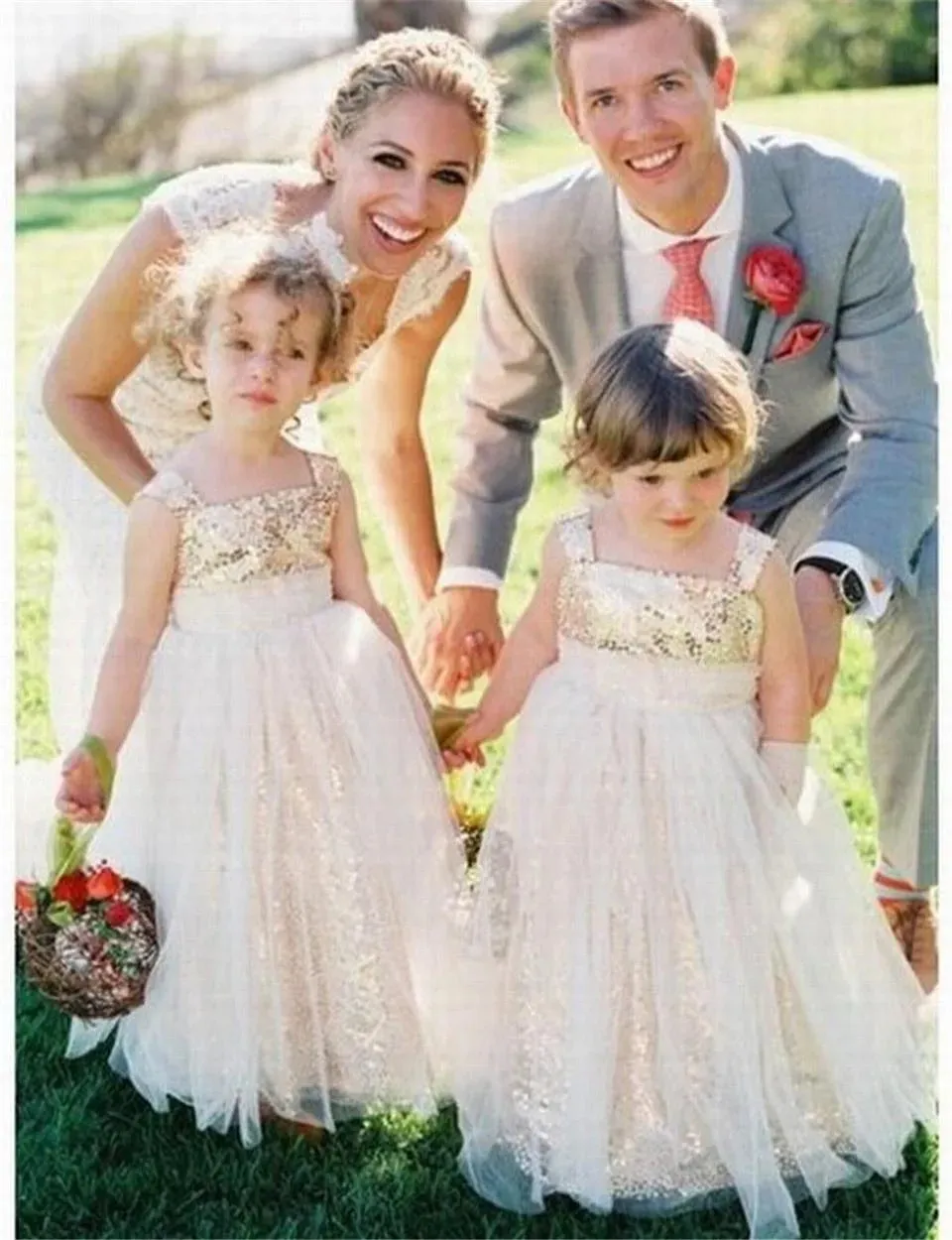 Flower Girl dresses / Long Sequined dress