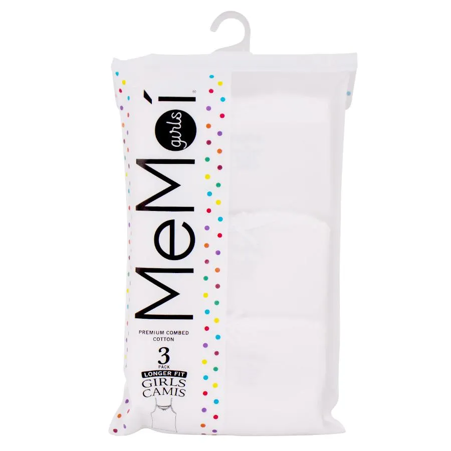 Girls MeMoi Camis Undershirts - 3 Pk.