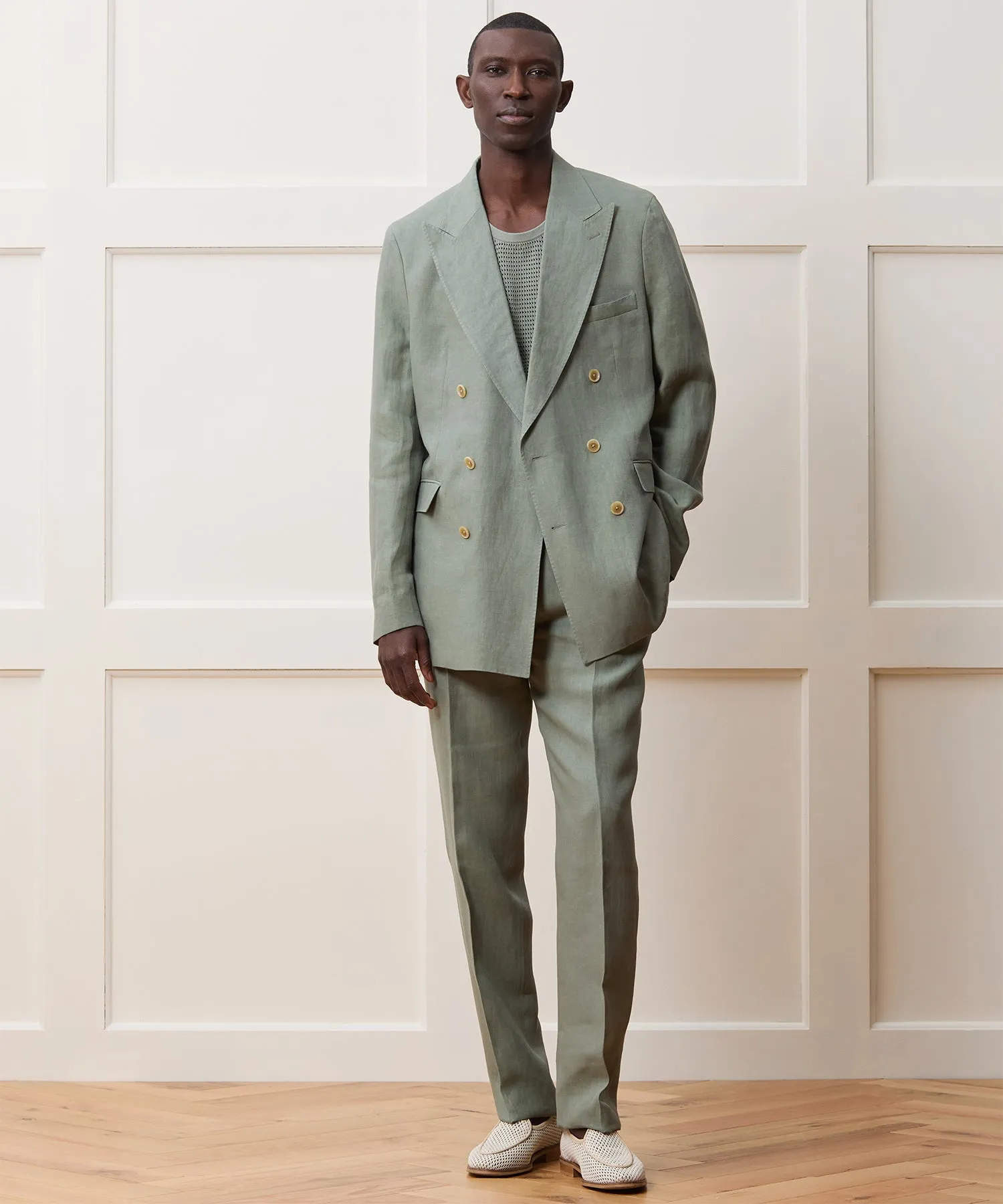Italian Linen Double-Breasted Jacket