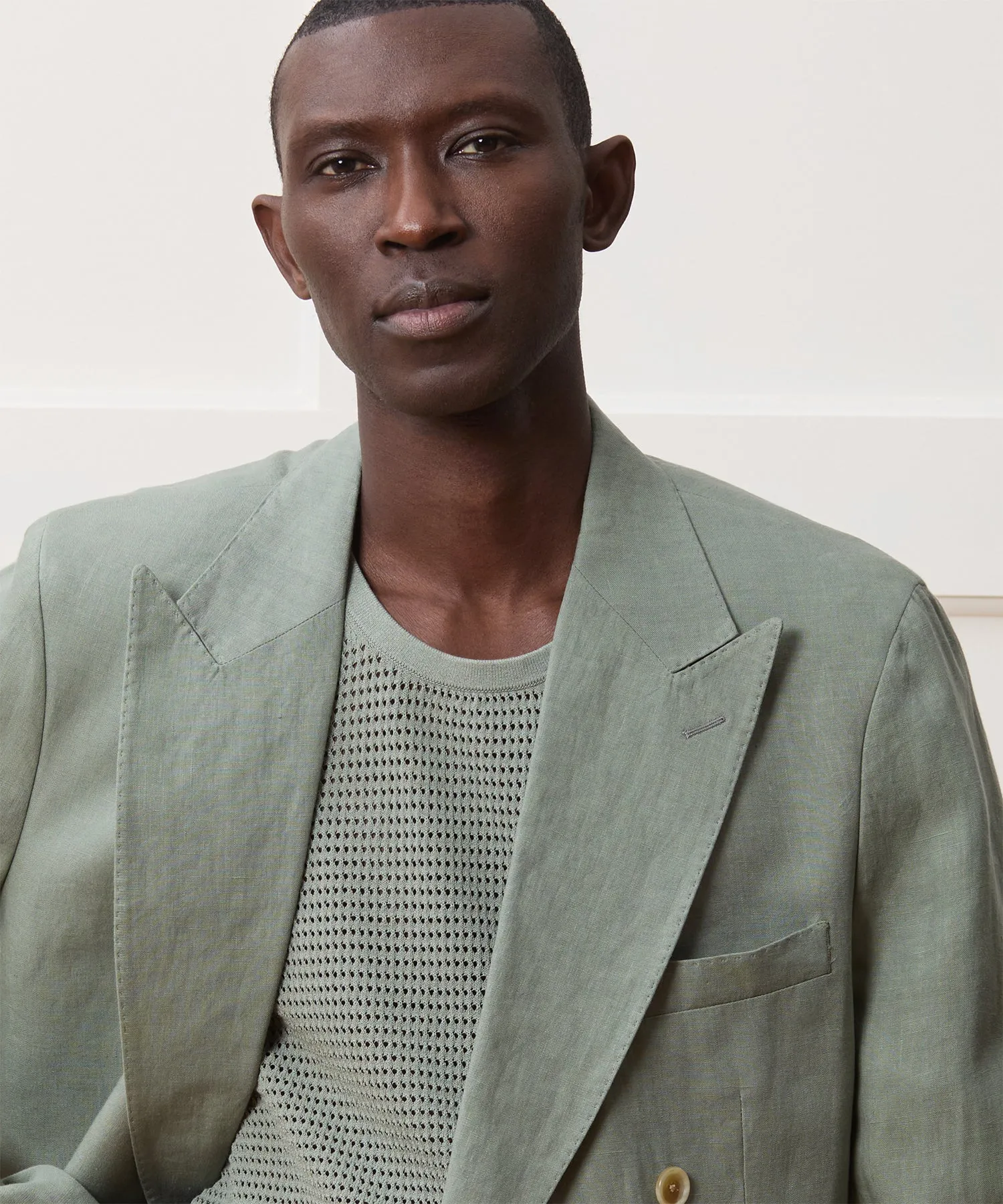 Italian Linen Double-Breasted Jacket