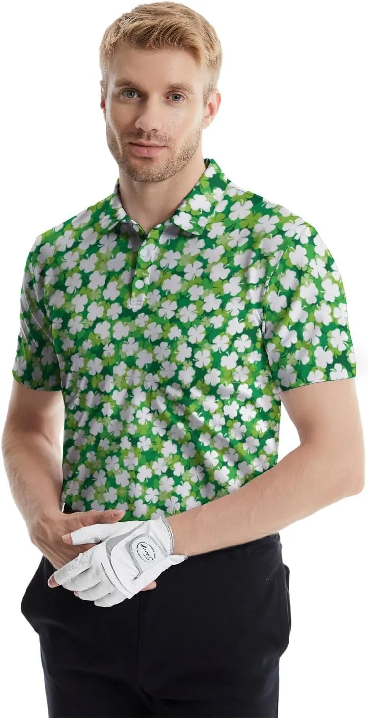 Men's Golf Shirts Funny Polo Shirt Moisture Wicking Golf Shirt Quick-Dry Polo Shirts Short Sleeve Funny Theme Outfits for Men