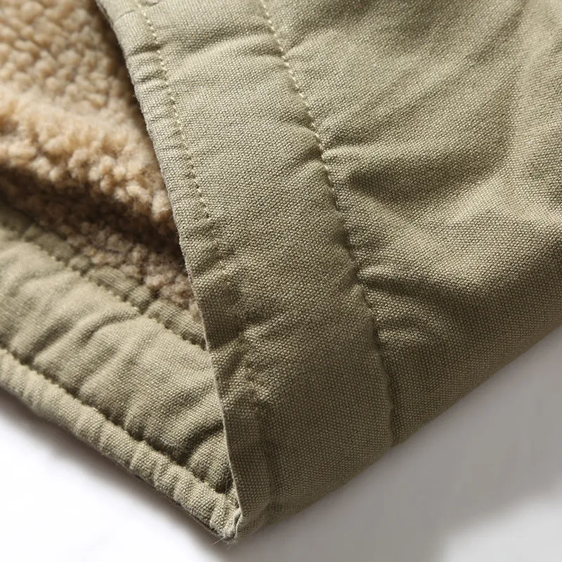 Men's Winter Plush Lamb Wool Coat Work Jacket