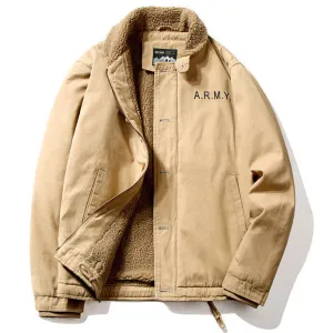Men's Winter Plush Lamb Wool Coat Work Jacket