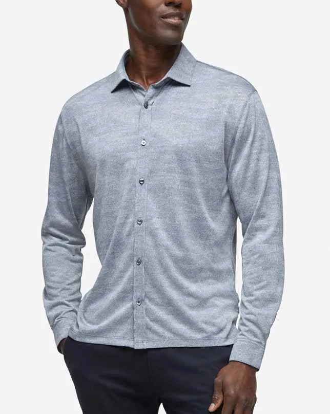 Monaco Long Sleeve Button Down - Navy