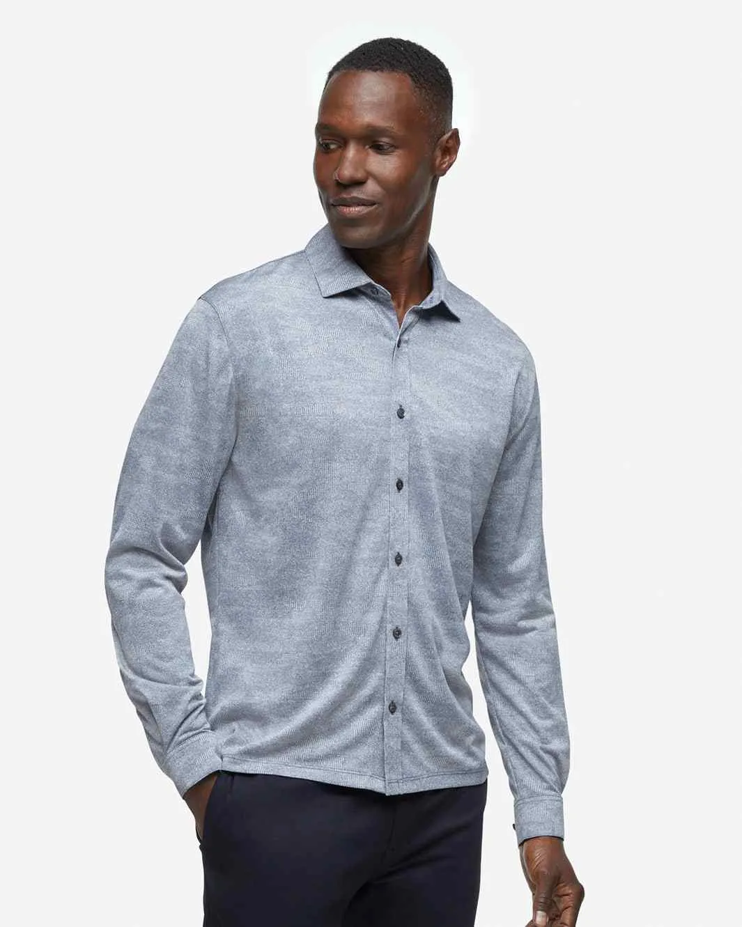 Monaco Long Sleeve Button Down - Navy