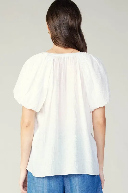 Split Neck SS Blouse