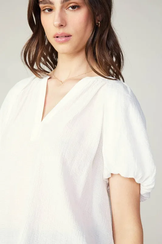 Split Neck SS Blouse