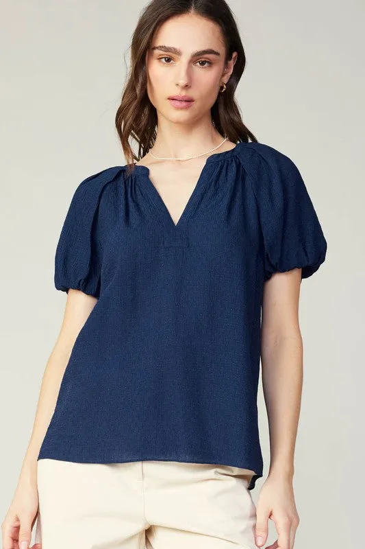 Split Neck SS Blouse