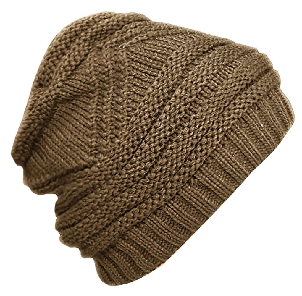 Trendy and Warm Zig Zag Crochet Knit Convertible Beanie Neck wear