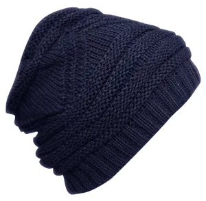 Trendy and Warm Zig Zag Crochet Knit Convertible Beanie Neck wear
