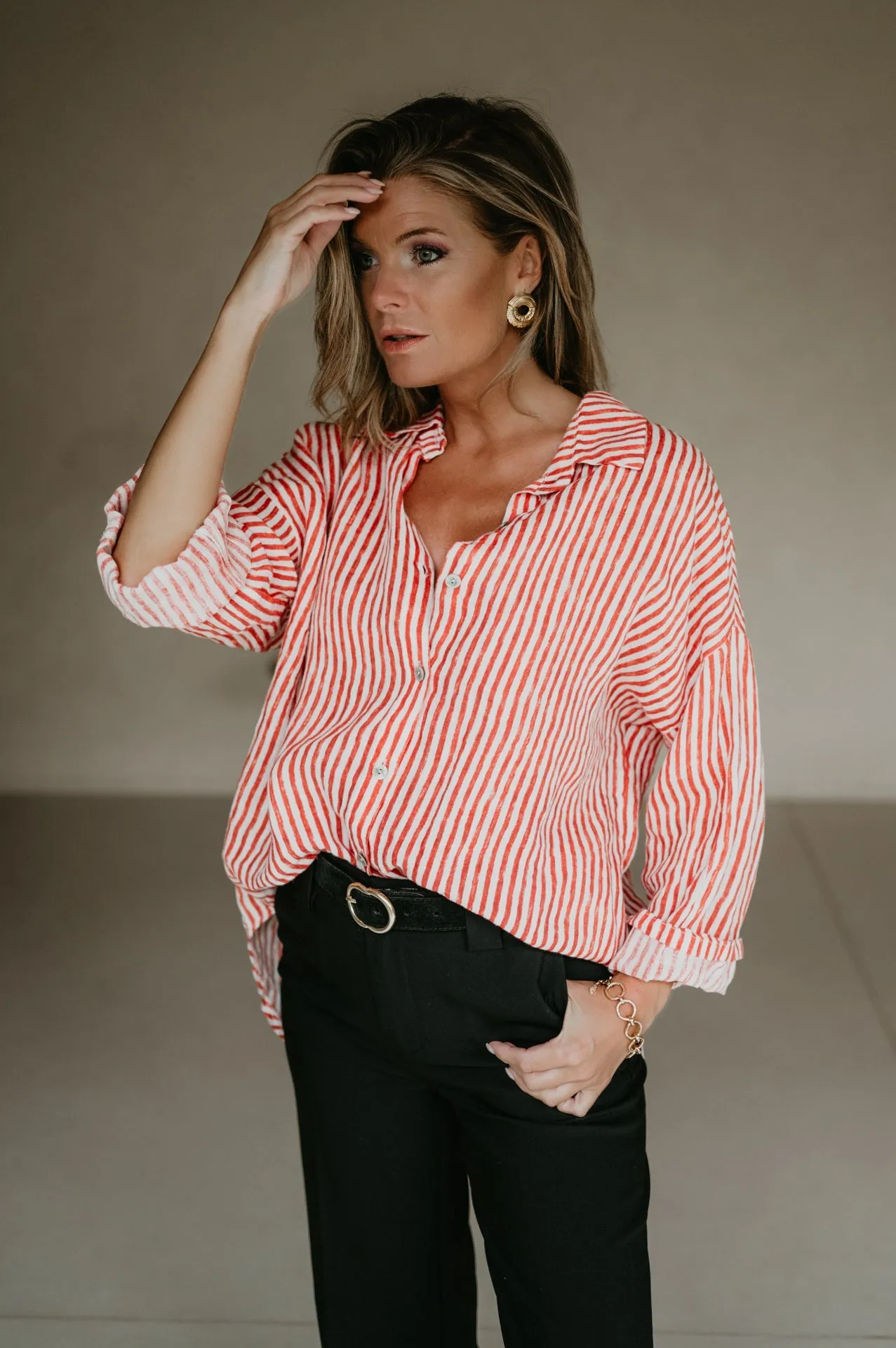 Vigno blouse I Striped Red