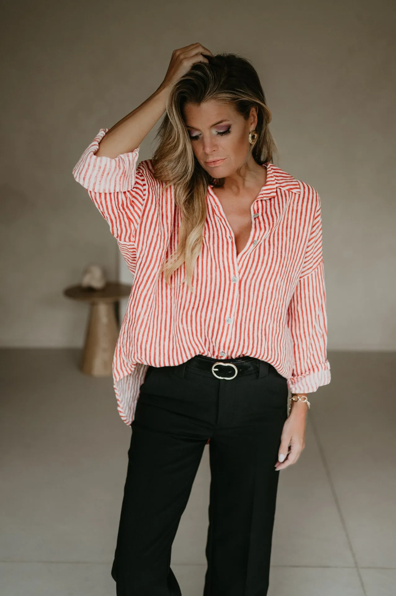 Vigno blouse I Striped Red